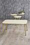 Gold Metal Double Gold Coffee Table Set Square