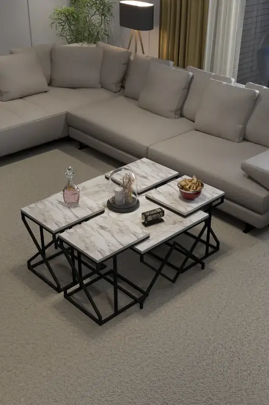 V Lux 5 Piece Center and Zigon Coffee Table Set V Lux 5 Piece Center and Zigon Coffee Table Set