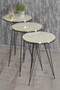 Black Wire Double Gold Coffee Table Set Ellipse