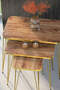 Square Gold Wire Coffee Table Set