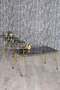 Gold Metal Double Gold Coffee Table Set Square