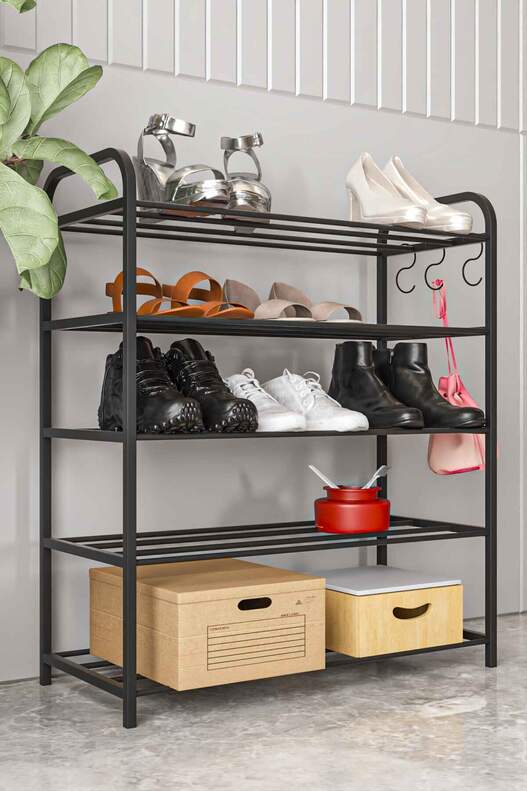 5 Shelf Metal Shoe Rack-Multipurpose Shelf