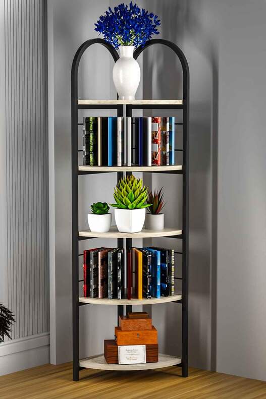 Bohemian Corner Bookcase with 5 Shelves Bohemian Corner Bookcase with 5 Shelves