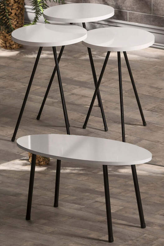 Black Metal Coffee Table Set Ellipse Black Metal Coffee Table Set Ellipse