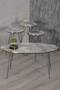 Black Wire Double Gold Coffee Table Set Ellipse