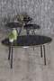Black Metal Double Gold Coffee Table Set Ellipse