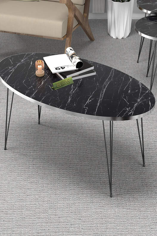 Black Wire Silver Coffee Table Set Ellipse Black Wire Silver Coffee Table Set Ellipse