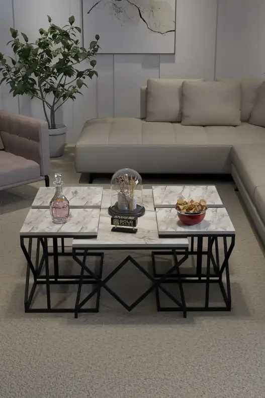 V Lux 5 Piece Center and Zigon Coffee Table Set V Lux 5 Piece Center and Zigon Coffee Table Set