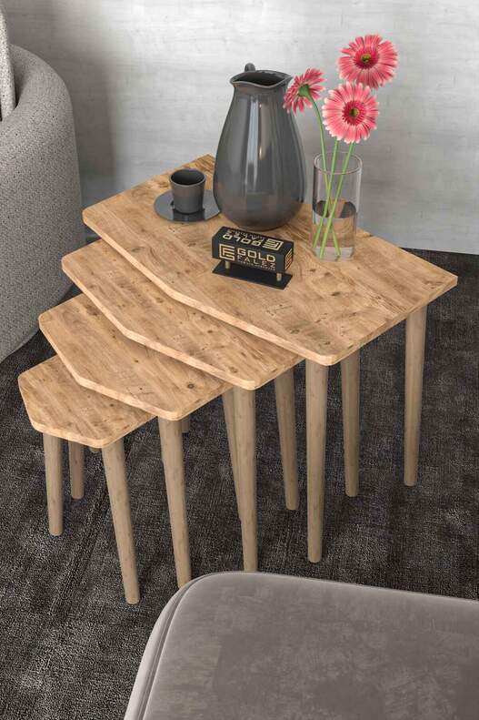 Elya Wooden 4 Piece Zigon Coffee Table Elya Wooden 4 Piece Zigon Coffee Table