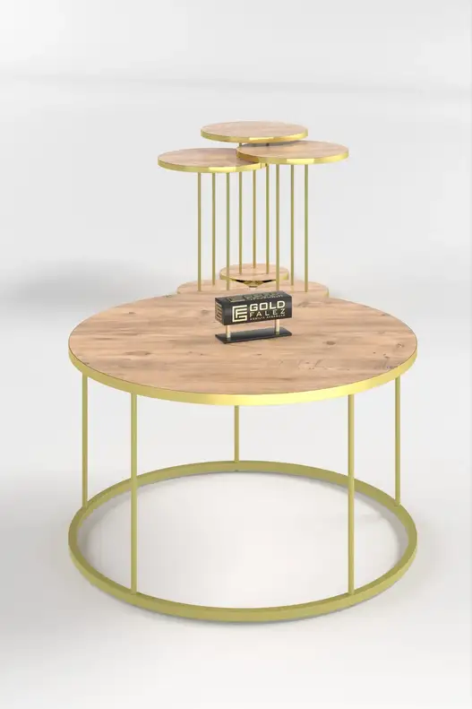 Coffee Table and Zigon Coffee Table Terra Set Gold Coffee Table and Zigon Coffee Table Terra Set Gold