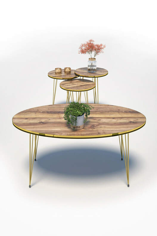 Gold Wire Double Gold Coffee Table Set Ellipse Gold Wire Double Gold Coffee Table Set Ellipse