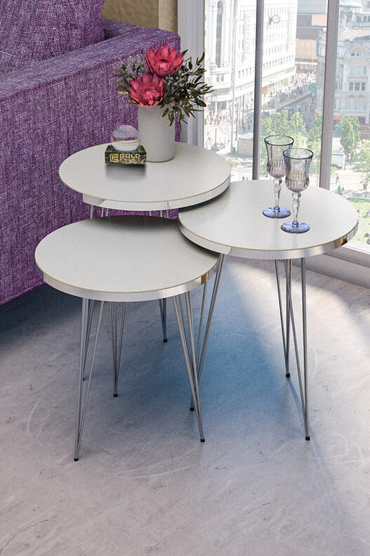 Silver Wire Coffee Table Set Ellipse Silver Wire Coffee Table Set Ellipse
