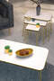 Square Gold Wire Double Gold Coffee Table Set
