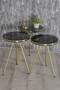 Gold Metal Double Gold Zigon Coffee Table