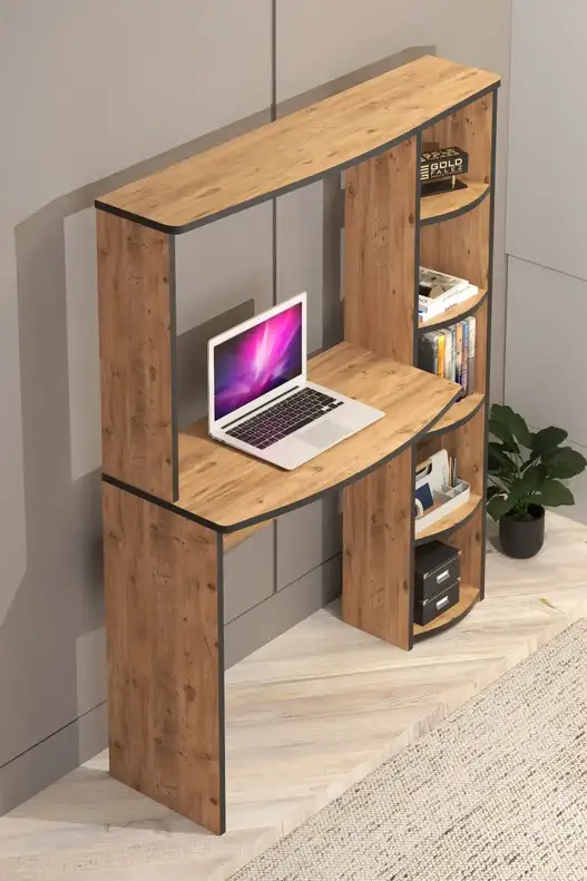 5 Raflı Kitaplıklı Çalışma Masası