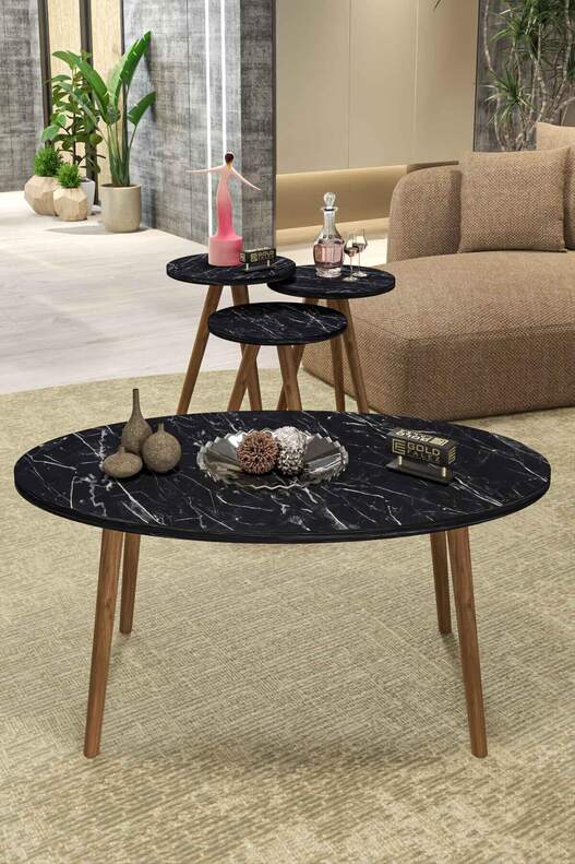 Ellipse Wooden Zigon Centre Coffee Table Set Ellipse Wooden Zigon Centre Coffee Table Set