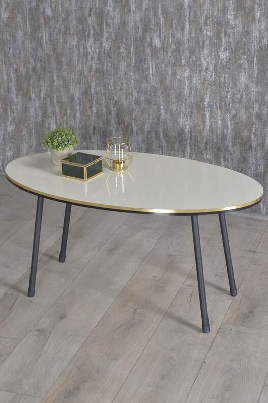 Black Metal Double Gold Centre Coffee Table Ellipse Black Metal Double Gold Centre Coffee Table Ellipse
