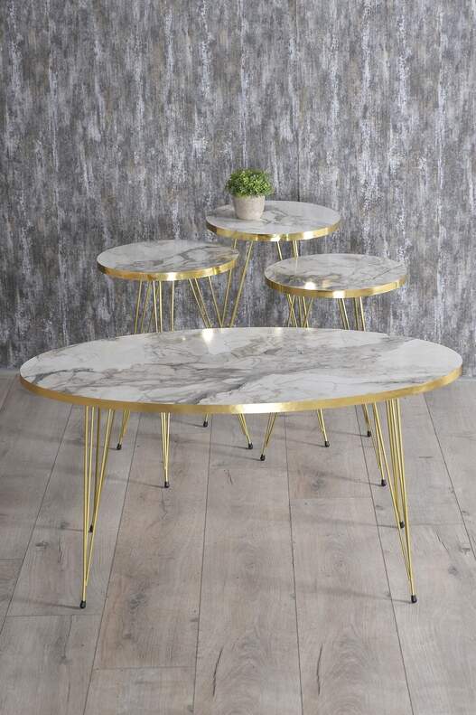 Gold Wire Zigon Coffee Table Set Ellipse Gold Wire Zigon Coffee Table Set Ellipse