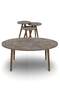 Ellipse Wooden Zigon Centre Coffee Table Set