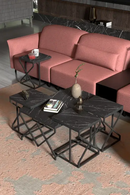 V Lux 5 Piece Center and Zigon Coffee Table Set V Lux 5 Piece Center and Zigon Coffee Table Set