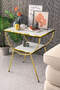 Double Strip Metal Side Table Bedside Table