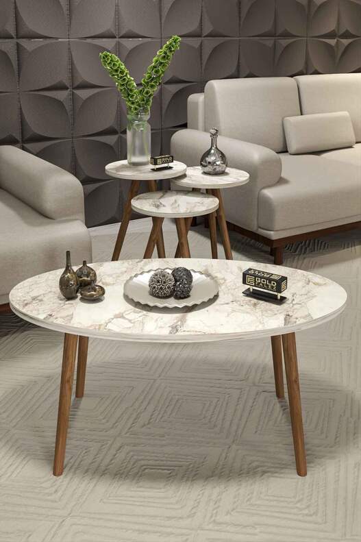 Ellipse Wooden Zigon Centre Coffee Table Set Ellipse Wooden Zigon Centre Coffee Table Set