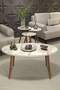 Ellipse Wooden Zigon Centre Coffee Table Set