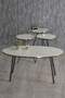 Black Metal Double Gold Coffee Table Set Ellipse