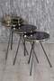 Black Metal Double Gold Coffee Table Set Ellipse