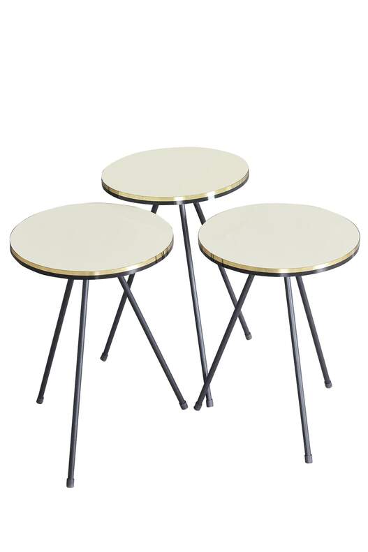 Black Metal Double Gold Coffee Table Set Ellipse Black Metal Double Gold Coffee Table Set Ellipse