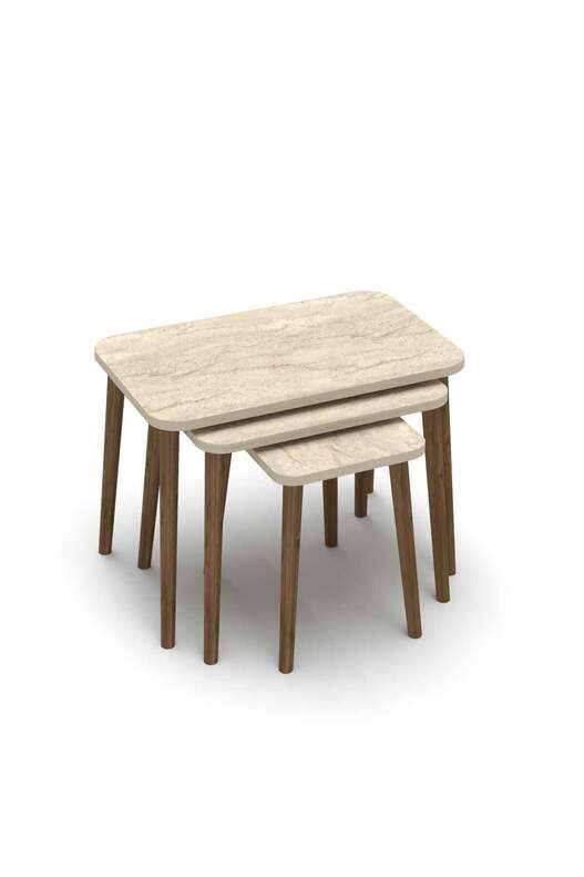 Wooden Square Coffee Table Set