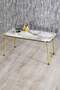 Gold Metal Double Gold Coffee Table Set Square
