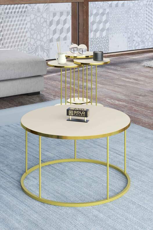 Coffee Table and Zigon Coffee Table Terra Set Gold Coffee Table and Zigon Coffee Table Terra Set Gold