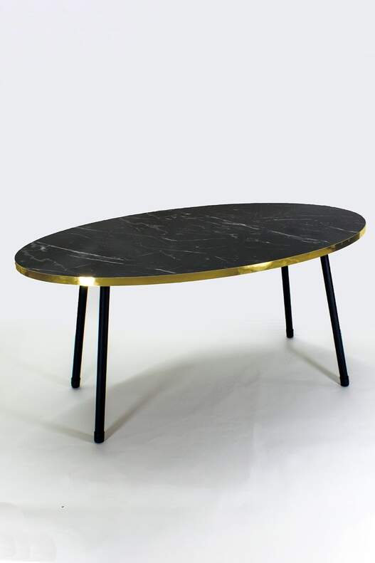 Black Metal Gold Centre Coffee Table Ellipse Black Metal Gold Centre Coffee Table Ellipse