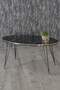 Black Wire Double Gold Coffee Table Set Ellipse