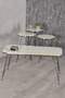 Black Wire Double Gold Coffee Table Set Square