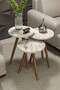 Ellipse Wooden Zigon Centre Coffee Table Set