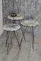 Black Wire Double Gold Coffee Table Set Ellipse