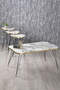 Black Wire Gold Coffee Table Set Square