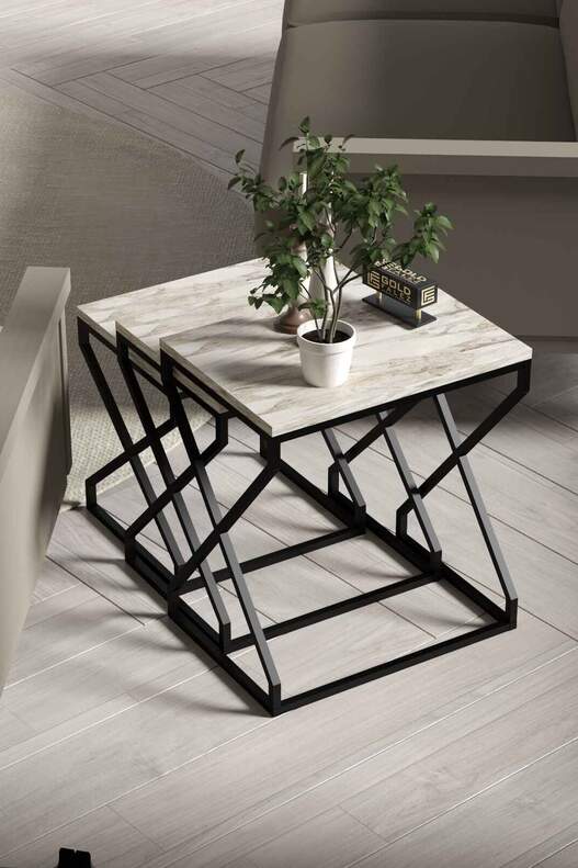 V Lux 3 Piece Zigon Coffee Table