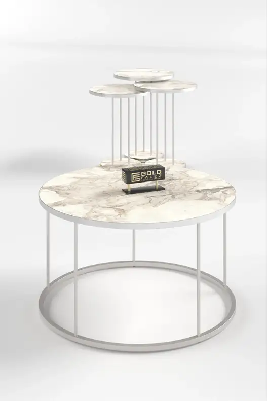 Coffee Table and Zigon Coffee Table Terra Set Silver Coffee Table and Zigon Coffee Table Terra Set Silver