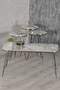 Black Wire Double Gold Coffee Table Set Square
