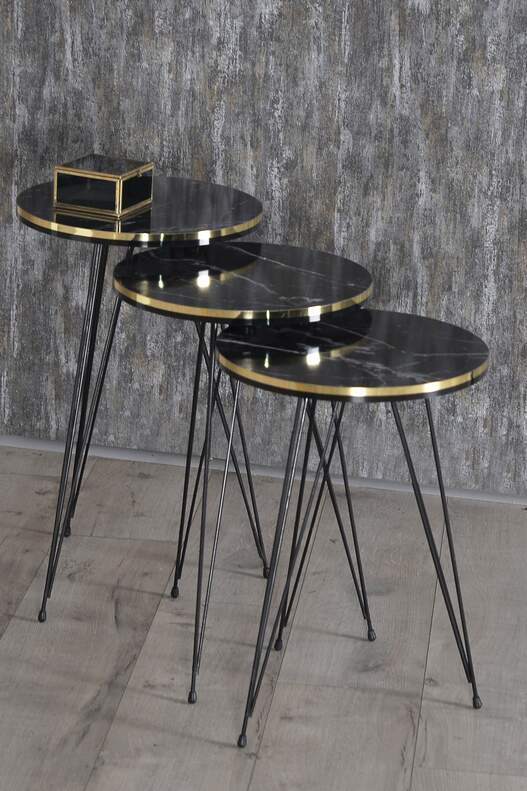 Black Wire Double Gold Coffee Table Set Ellipse Black Wire Double Gold Coffee Table Set Ellipse