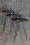 Black Wire Double Gold Coffee Table Set Ellipse