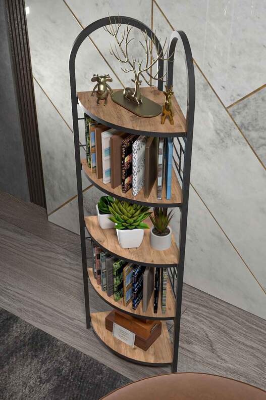Bohemian Corner Bookcase with 5 Shelves Bohemian Corner Bookcase with 5 Shelves