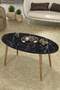 Ellipse Wooden Zigon Centre Coffee Table Set