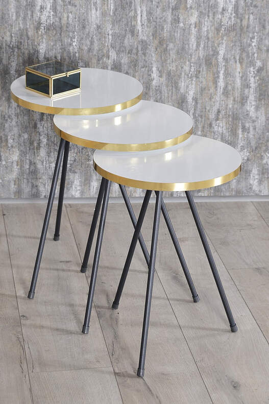 Black Metal Gold Zigon Coffee Table