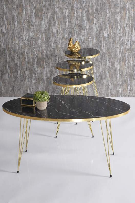 Gold Wire Zigon Coffee Table Set Ellipse Gold Wire Zigon Coffee Table Set Ellipse