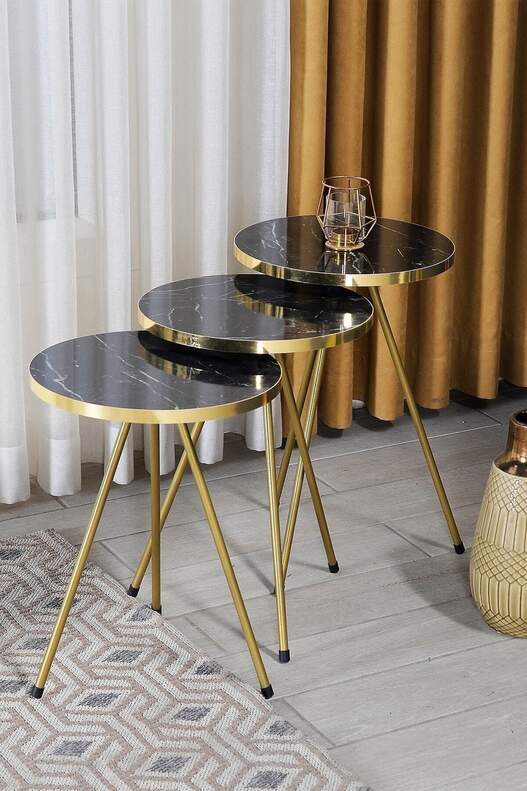 Gold Metal Zigon Coffee Table