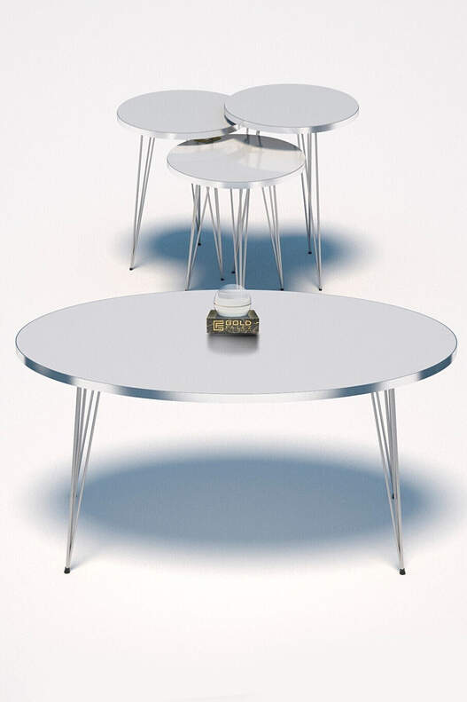 Silver Wire Coffee Table Set Ellipse Silver Wire Coffee Table Set Ellipse